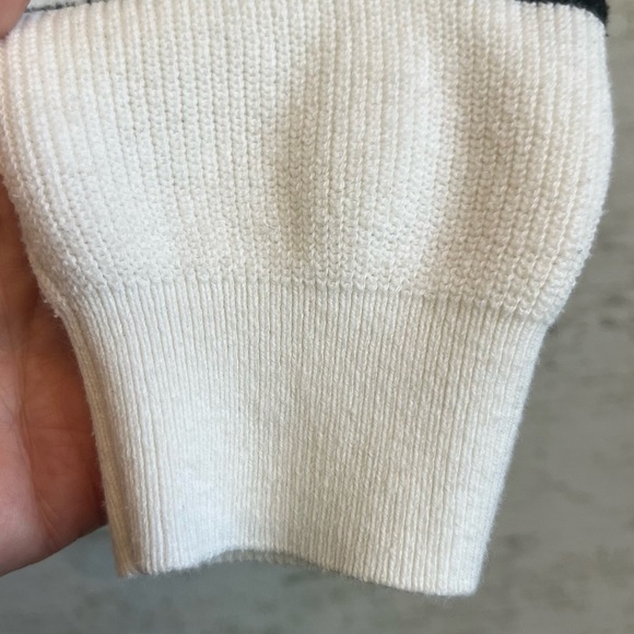 IKKS Women Striped Black and White Sweater Sz L Nautical Coastal Preppy Prep - Picture 7 of 16